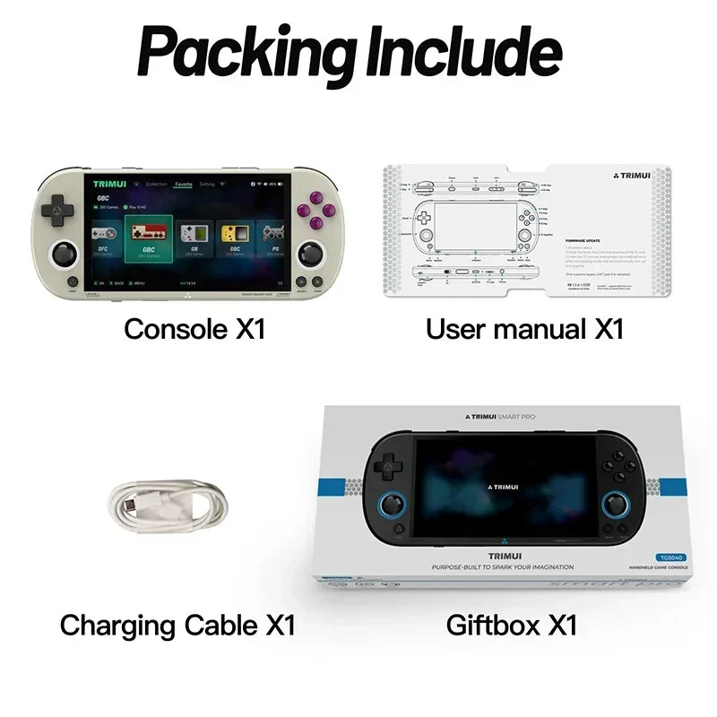 Trimui Smart Pro Handheld Game Console  4.96''IPS Screen Video Game Console Linux SystemRetro Video Game Consoles Birthday Gifts
