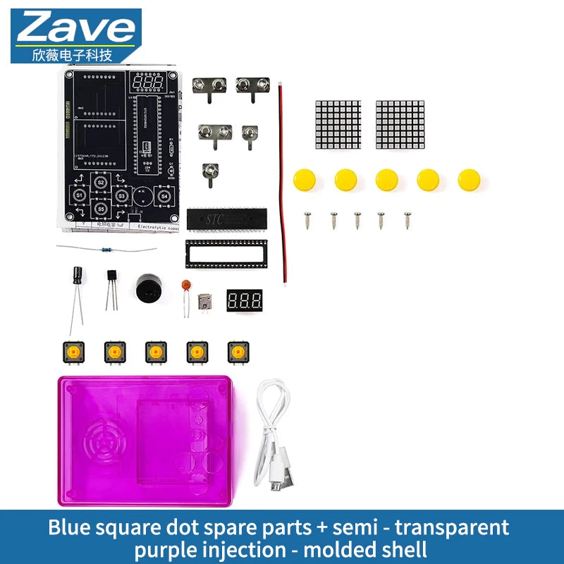 Pixel Game Console Making Kit: 51 Single - Chip Microcomputer Tetris Puzzle Game Electronic DIY Welding Practice