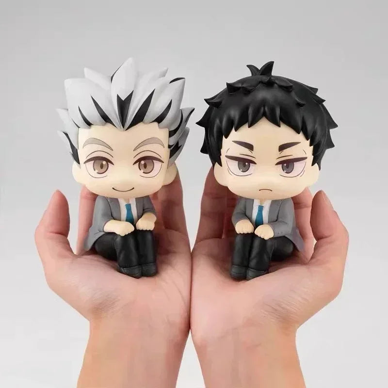 Anime Haikyuu!! miya atsumu Oikawa Tooru Iwaizumi Hajime Akaashi Keiji Look Up Model Action Figures Q Version PVC Birthday Gifts