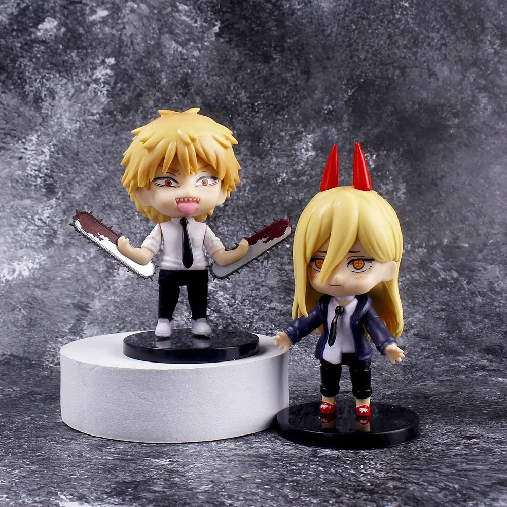 6PCS Chainsaw Man Action Figures New PVC Denji Pochita Collection Model Set Toys Anime Peripherals Dolls Ornaments Kids Gift