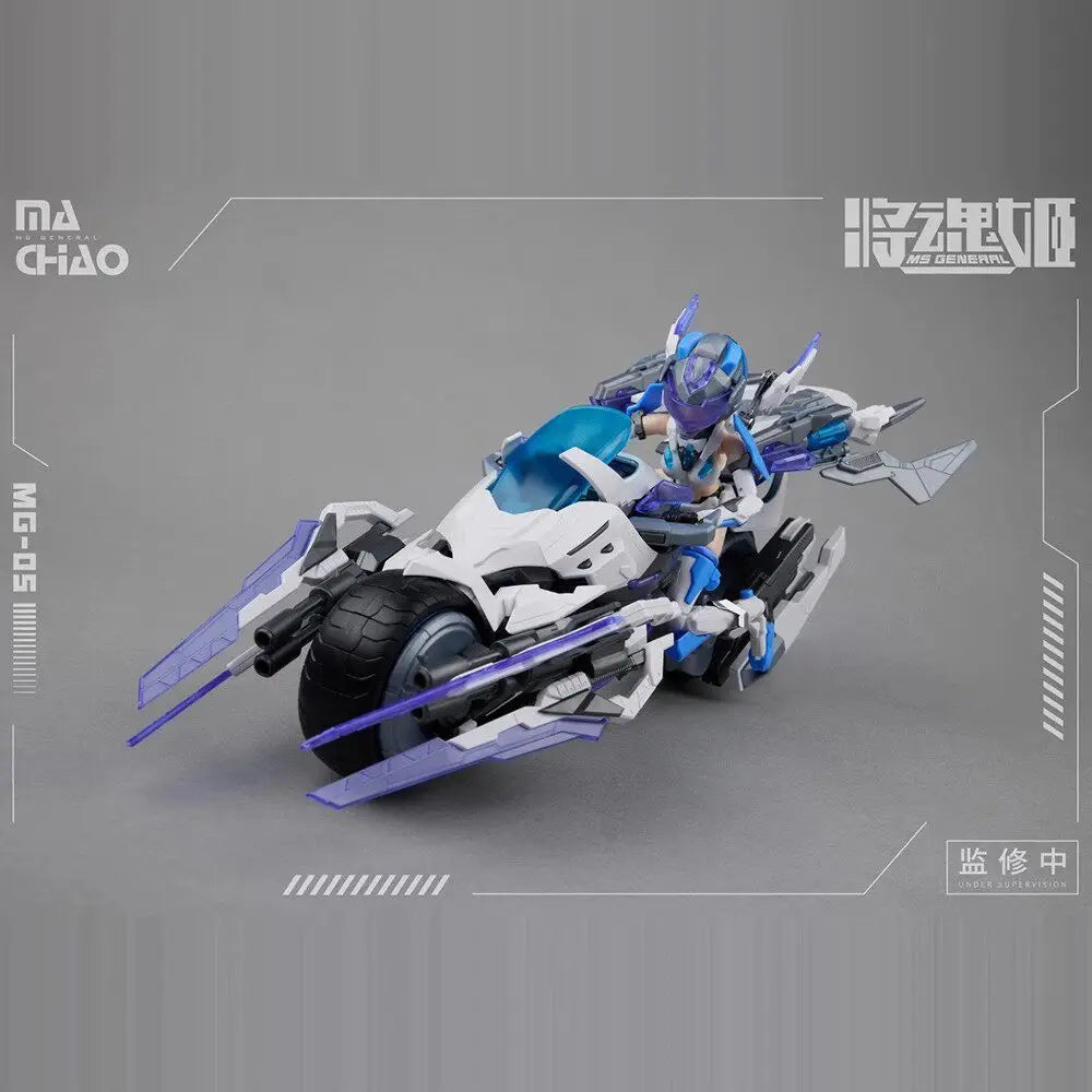 Ms General Mecha Girl Action Figure Mg-05 Ma Chao Qiang Liang Assembleable Plastic Model Kit Motorcycle For Collectible Display