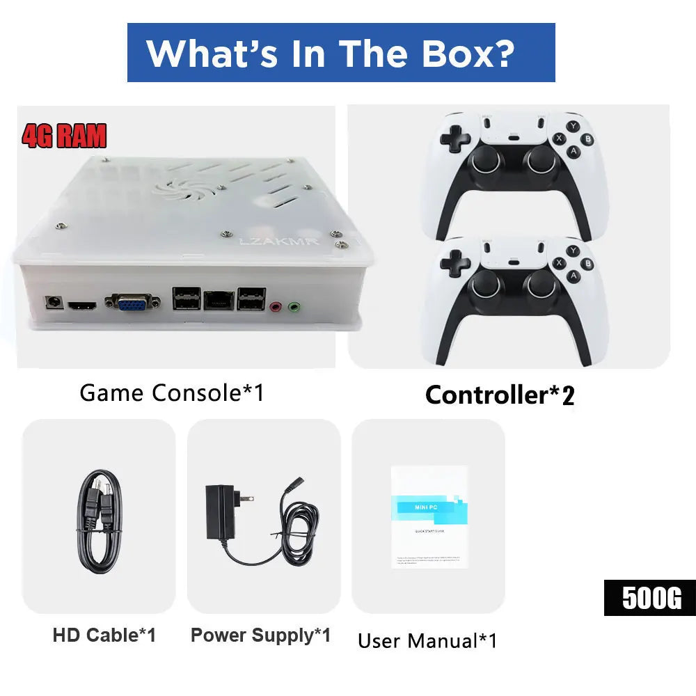 X8 Retro Game Console Upgrade Gaming Experience 8G RAM 2TB Storage 70000+ Classic Games Compatible with Wii PS2 XBOX PSP NGC