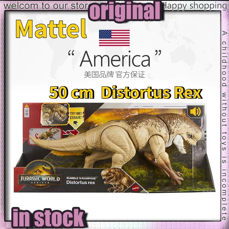In Stock Jurassic World 50cm Dinosaurs Toys Jurassic World 4 Rebirth Distortus Rex Action Figure Children Kid Toy Birthday Gift