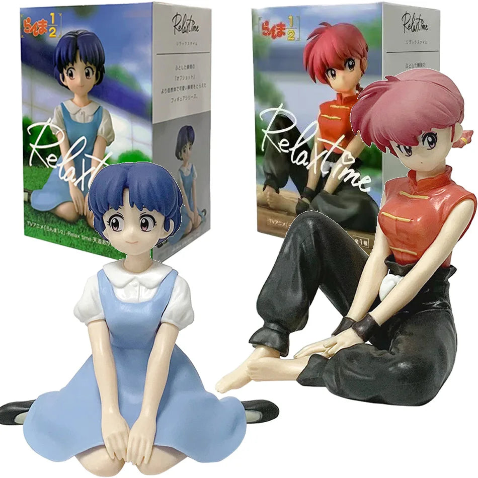 Original BANDAINAMCO BANPRESTO Ranma 1/2 Relax Time Shampoo Tendou Akane Ranma PVC Figure Model Collector Figurine Toys Gift