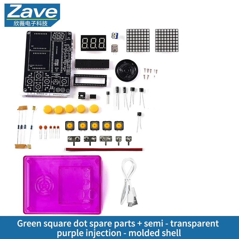 Pixel Game Console Making Kit: 51 Single - Chip Microcomputer Tetris Puzzle Game Electronic DIY Welding Practice