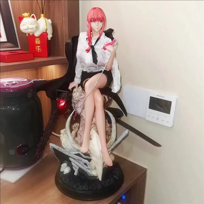 Anime Chainsaw Man Figure - 47cm Makima PVC Action Statue Collectible Model Toy for Desktop Ornaments Ideal Gift For All Ages