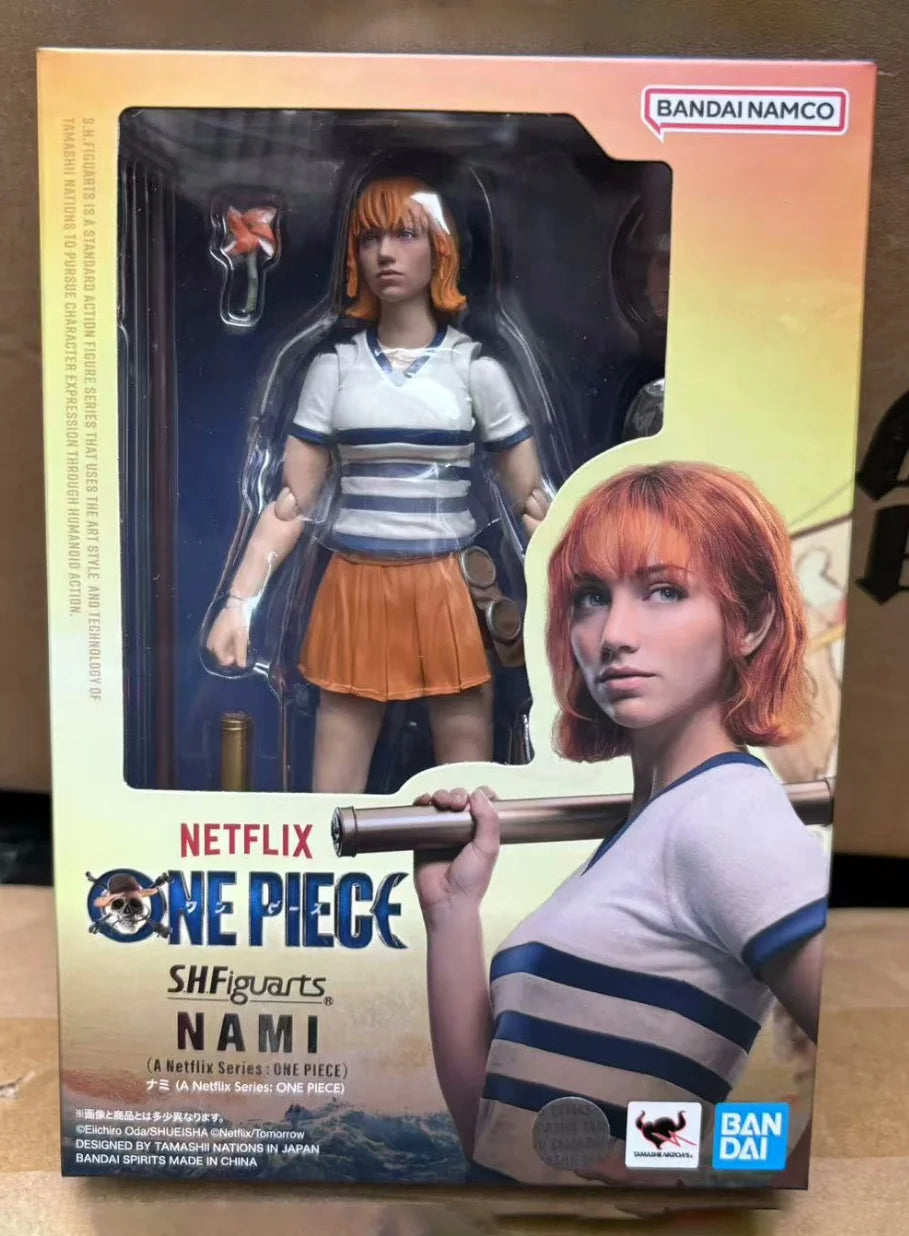 In Stock Original BANDAI SHFiguarts Monkey D Luffy Roronoa Zoro Nami Figure Action Anime Netflix: One Piece Model Genuine Toy