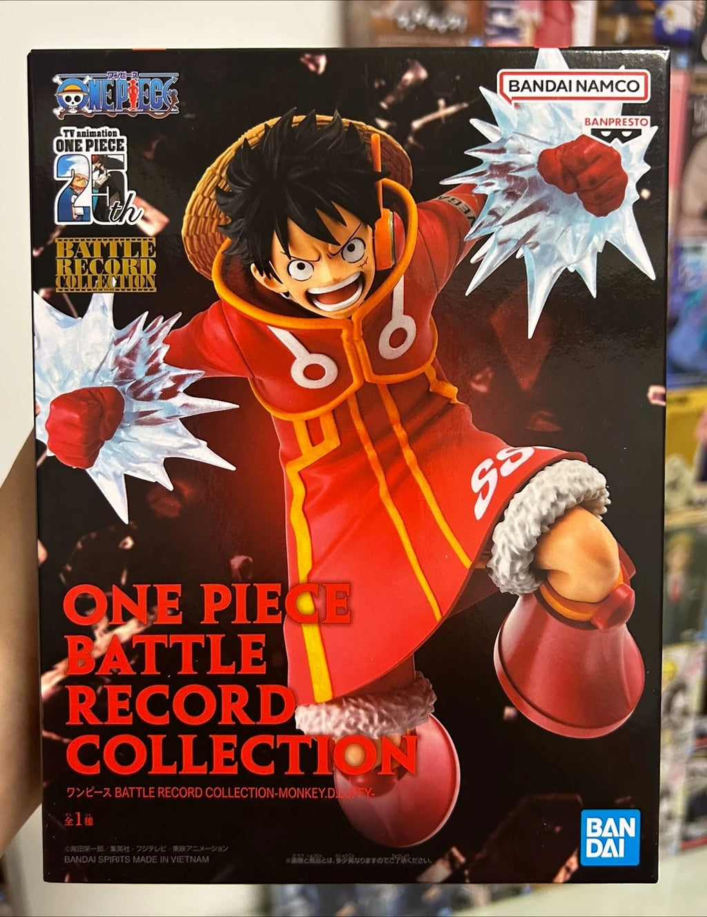 Original BANDAI BANPRESTO BATTLE RECORD COLLECTION One Piece Monkey D. Luffy Anime Character Figure Model Gift Ornaments