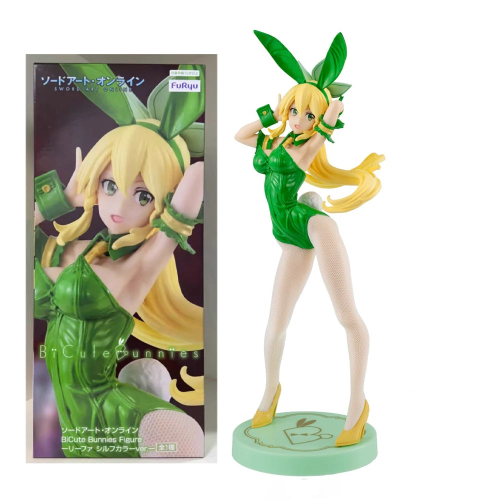 Original in Stock FuRyu BiCute Bunnies Sword Art Online Leafa Anime Figure Action Figure Collection Model Decoration Kawaii