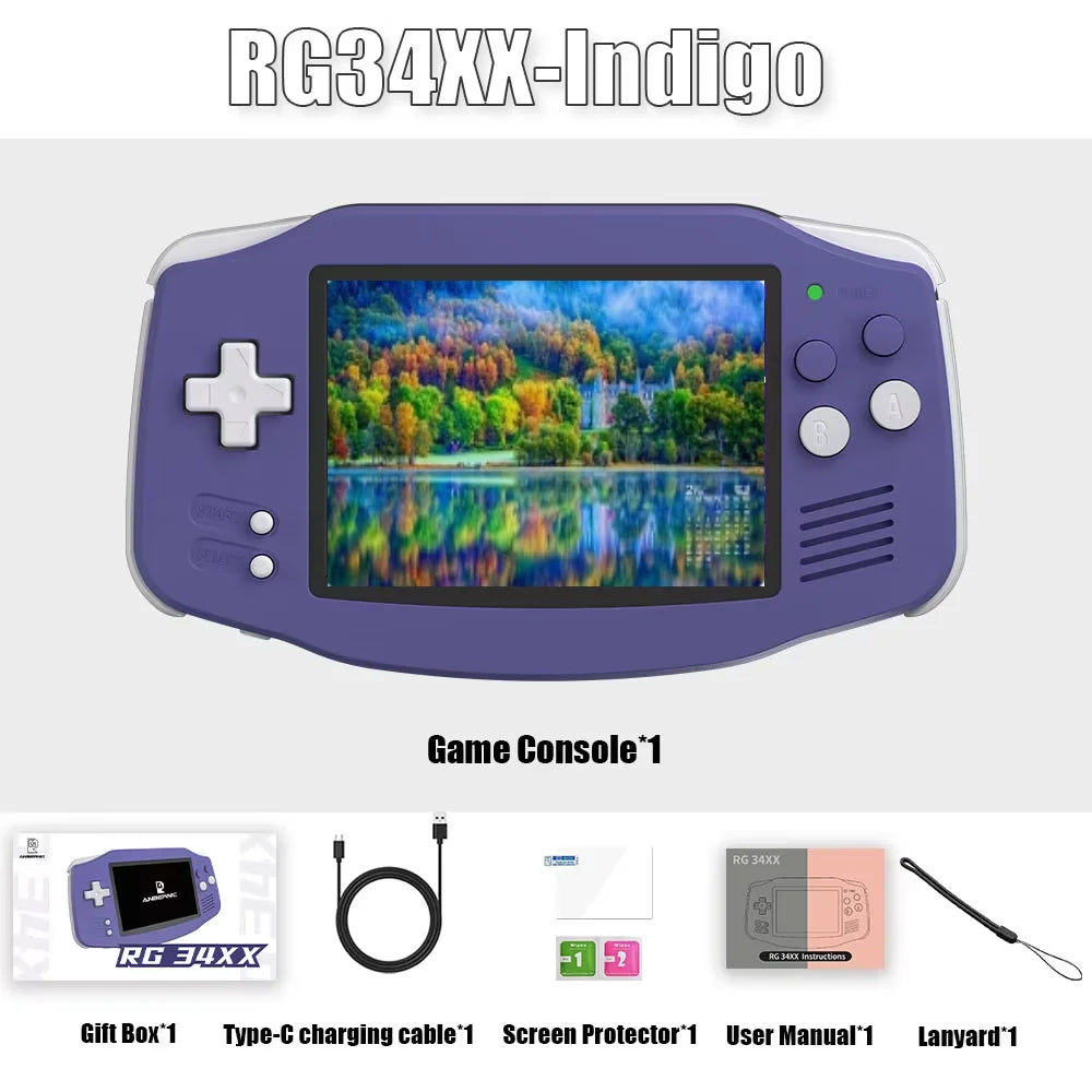 ANBERNIC RG34XX RG 34XX Handheld Game Console Video Games Players 3.4-inch IPS Screen Linux 64-bit System HD TV 5G WiFi PSP Gift