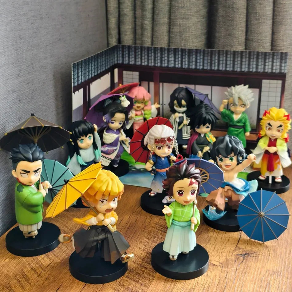 Demon Slayer Tanjiro Kamado Nezuko Anime Cartoon Figure Blind Box Creative Personalized Statue Model Ornament Surprise Gifts Box
