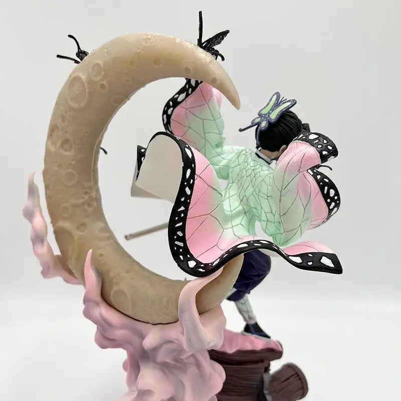 Anime Demon Slayer Figure Kochou Shinobu Anime Figure With Light Kochou Shinobu Figurine Pvc Statue Ornament Model Doll Kid Gift