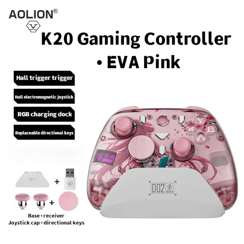 AOLION K20 Gaming Controller Dual Hall Magnetic Surface Shell Three speed Linear Trigger for iOS and Android PC Charging HUB