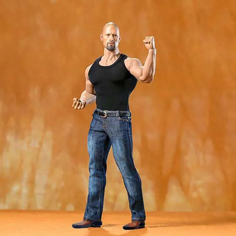Toy Center 1/6 Male Soldier Casual Tight Sports Tank Top Jeans Belt Leather Shoes for 12" Action Figure M35 Srong Body Dolls