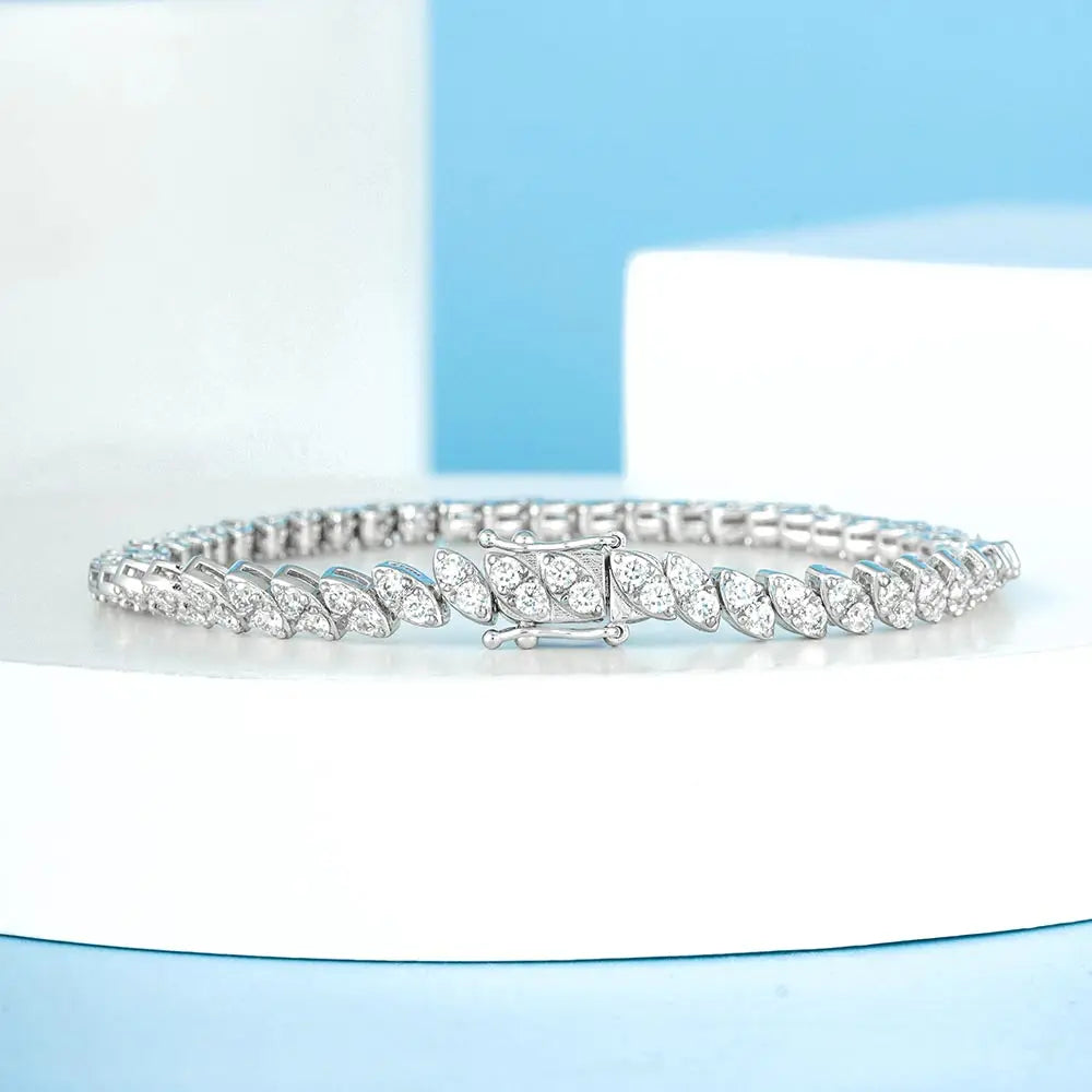 3 Claw 3CTTW Moissanite Tennis Bracelet 2.0MM GRA Certified Diamond Bracelet Chain s925 Sterling Silver Bracelets for Women Man