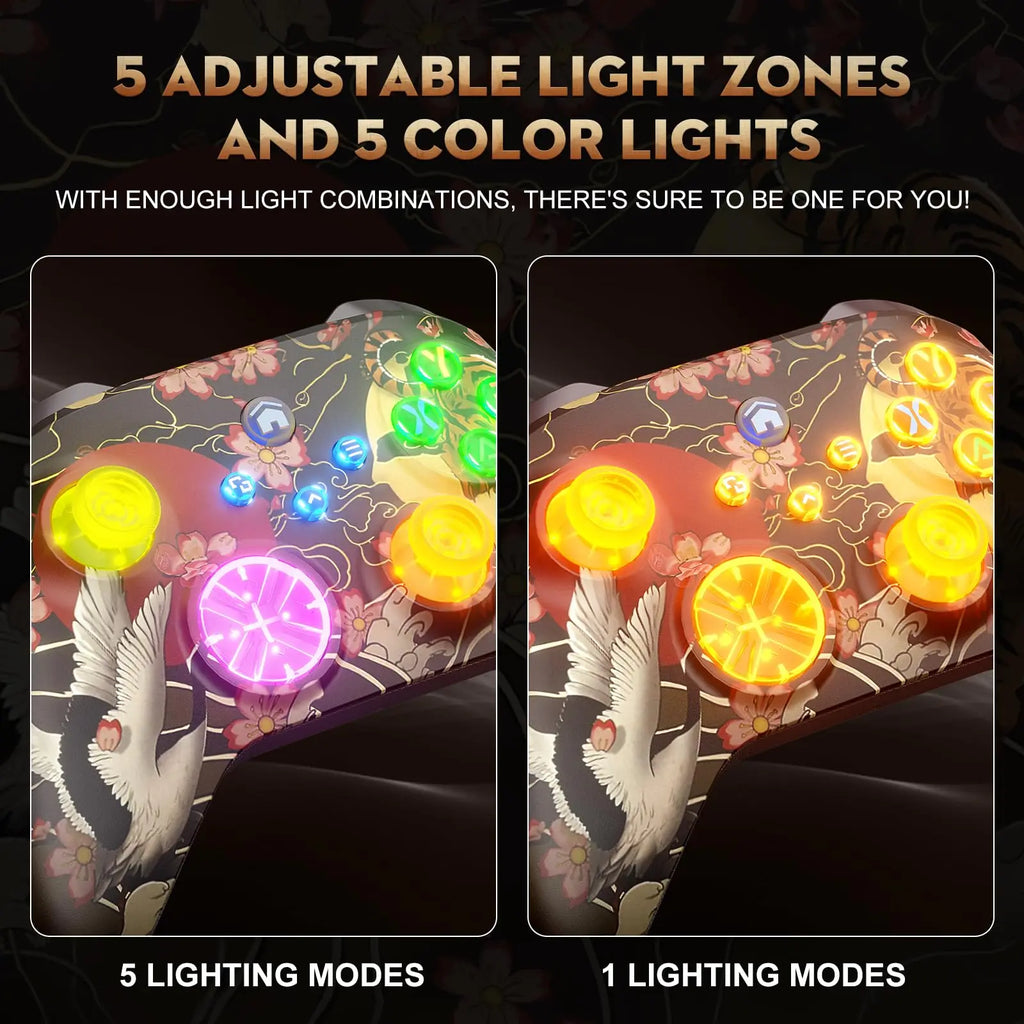 Controller For XBox One/Series S/X/PC Console Wireless Controllers Dual Vibration Hall Effect 6-Axis Gyro FUNC W/ RGB Gamepad