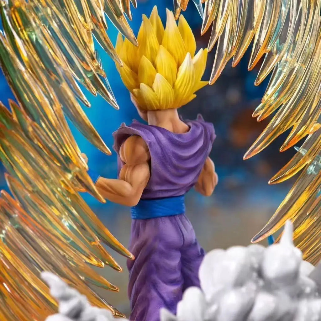 Статуя на JT Dragon Ball Z Son Gohan Фигура Сменяеми глави LED база Super Saiyan Gohan Екшън Фигурки Колекционерски режим Играчки Подаръци