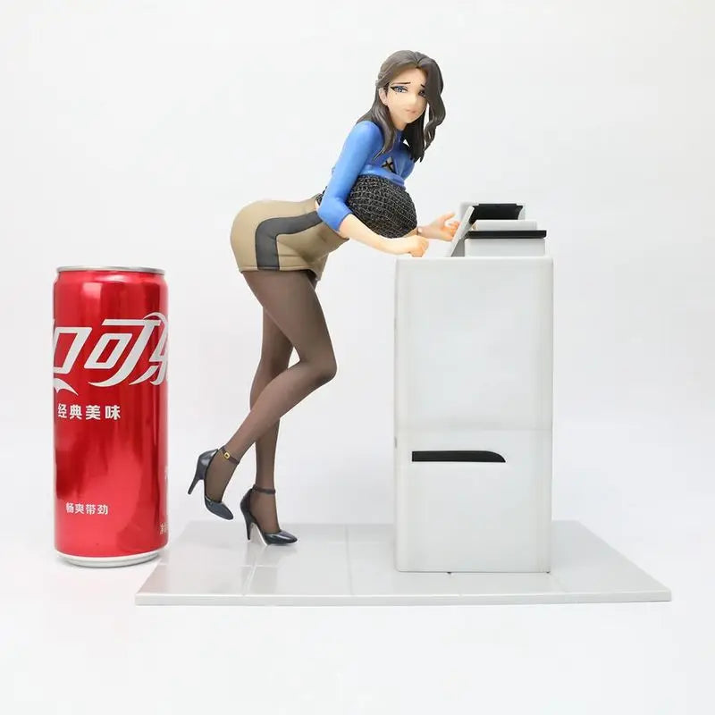 Stylish Poised Charming Anime Office Lady Pvc Figure Printer Scene Desktop Bookshelf Case Decor Collectible Model For Anime Fans