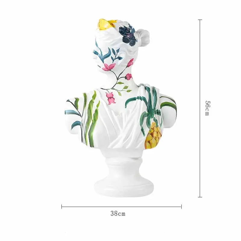 75CM David Bust Head Portraits Figurines Sculpture Michelangelo Resin Apollo Statue Nordic Decor Large Size Graffiti Art Crafts