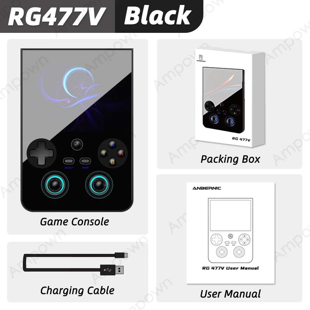 RG477V Handheld Game Console 4.7'' LTPS 120Hz Touchscreen Dimensity 8300 Android 14 27W Fast Charging AI Video Game Player Gifts
