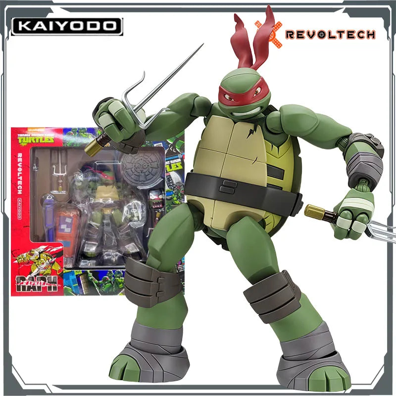 Kaiyodo Original Zolgear Teenage Mutant Ninja Turtles Raphael Anime Figures Toys for Boys Christmas Gift Collectible Model