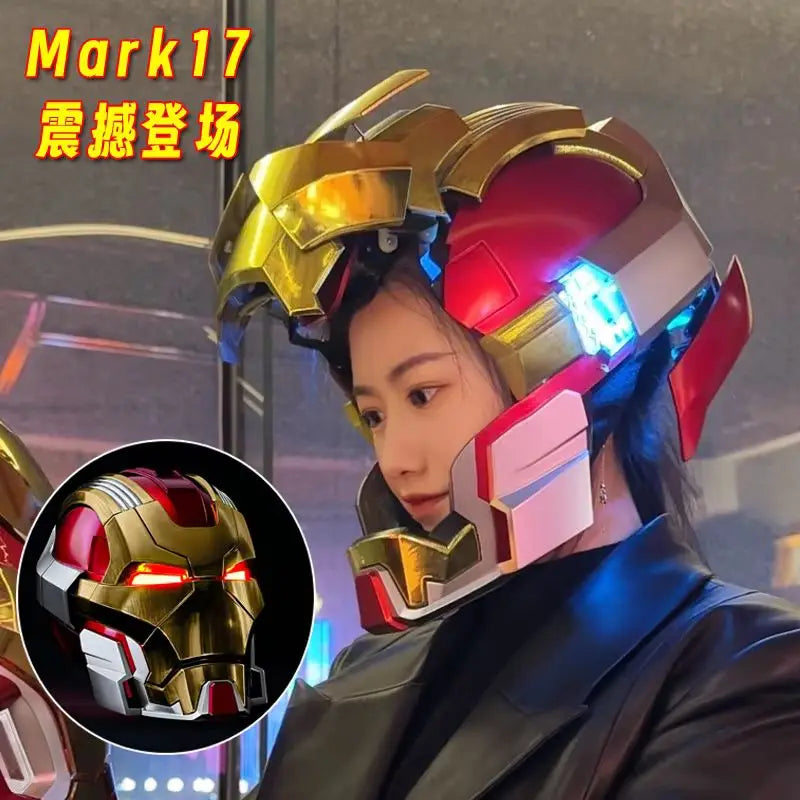 Iron Man Helmet MK17 Jarvis Voice Controlled Automatic Opening Mask Mech Mask Electric Toy Ornament