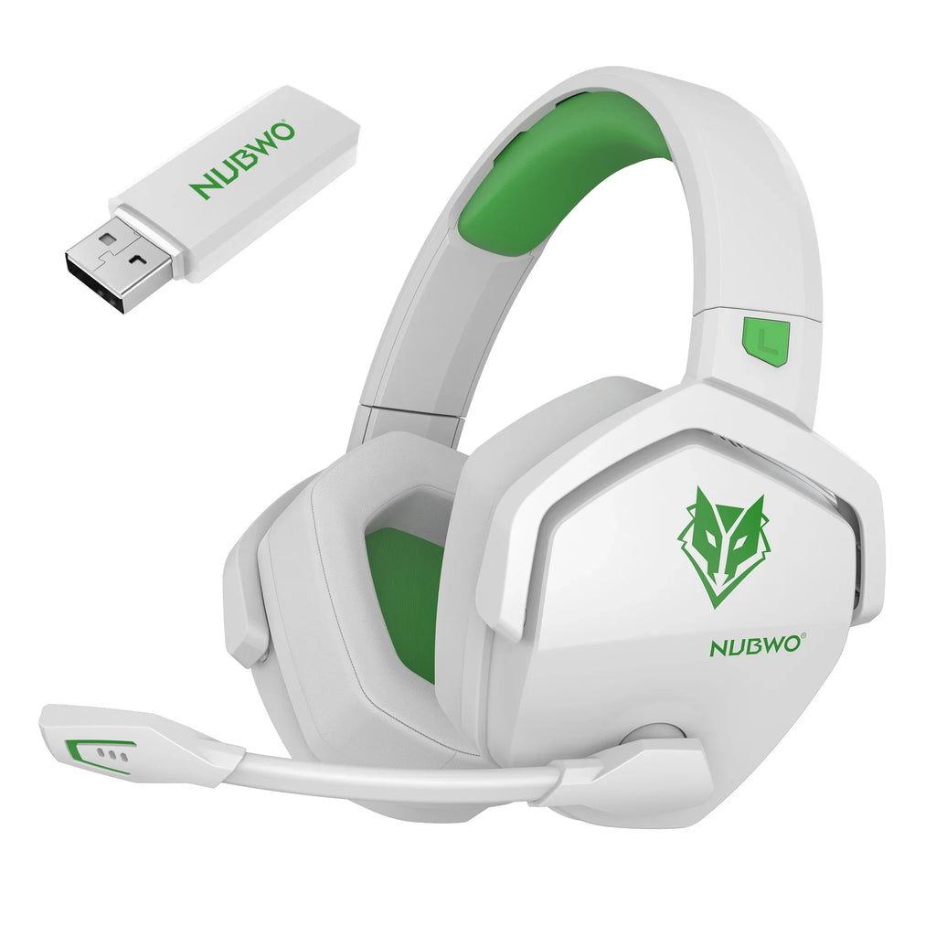 NUBWO G06 Dual Wireless Headsets Gamer 2.4GHz Bluetooth 5.3 Gaming Headphones with Microphone for PS5, PS4, PC, Mobile, Switch