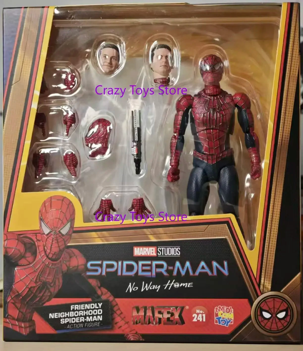 In Stock Original MAFEX No.241 Spider-Man Tobey Maguire Hero Never Comes Back Neighborhood Action Figure Model Toy.gift