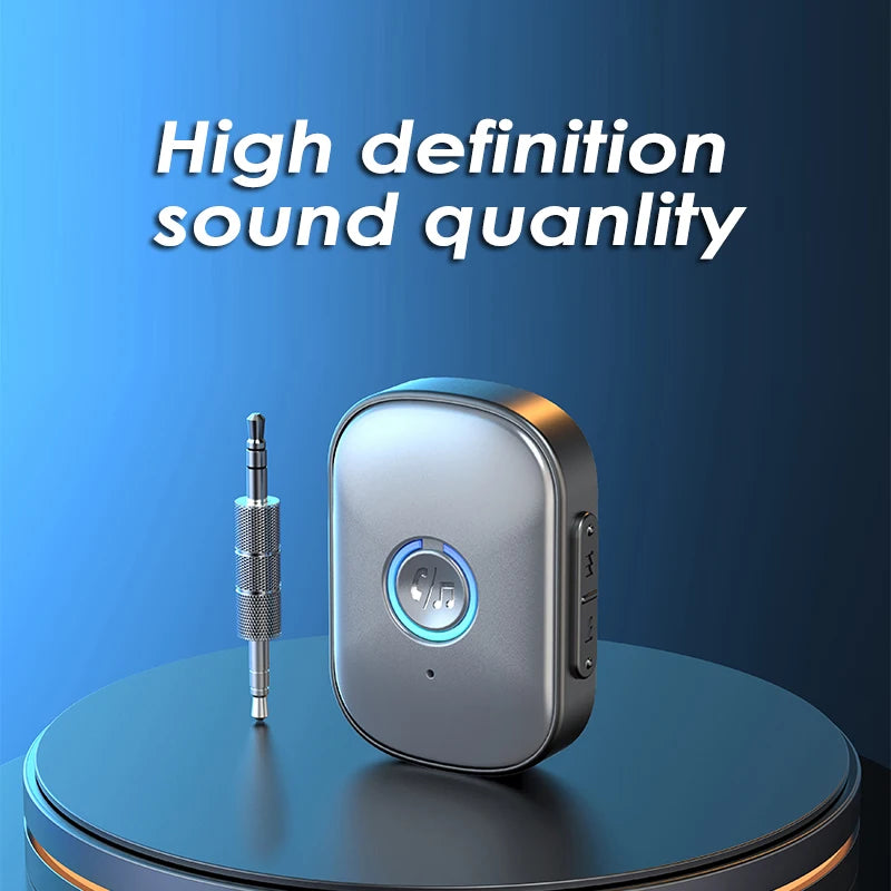 Bluetooth 5.3 Audio Receiver AUX 3.5mm Jack Stereo Wireless Audio Adapter with Microphone for Car Earphones TV Speakers