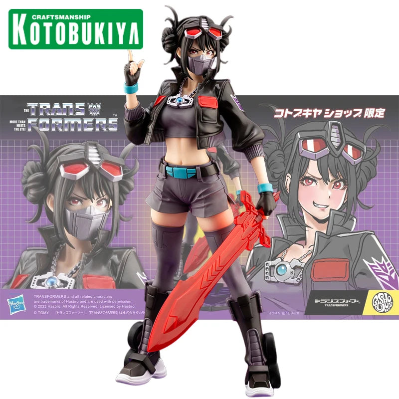 Original Kotobukiya Transformers Bishoujo Dark Optimus Prime Anime Figure PVC 23.5CM Collectible Model Satuette Ornament Gift