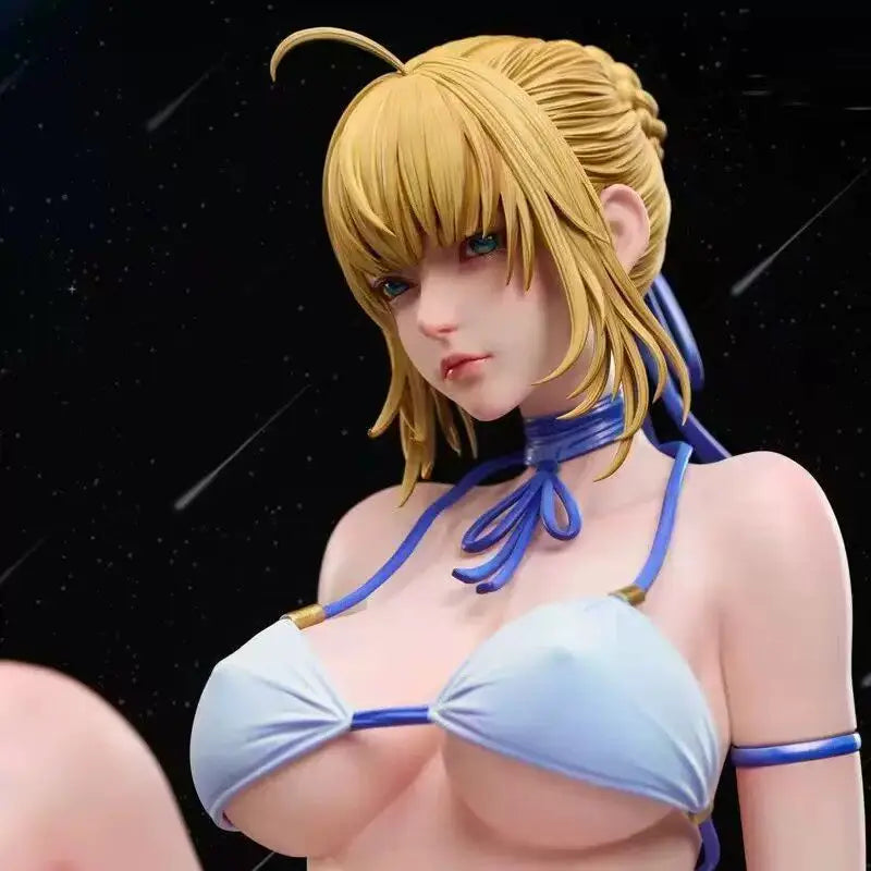 Anime Figure Saber Artoria Pendragon Sexy Gk Resin Statue Desktop Ornament For Adult Anime Fans Collection Display