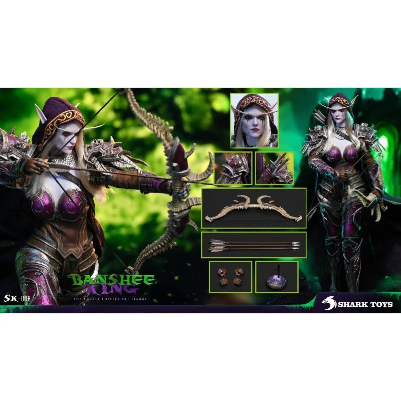 In Stock SHARK TOYS Original Female Demon King Sylvanas Windrunner 1/6 Finished Movable Doll Model Figurine Toy Gift Collection
