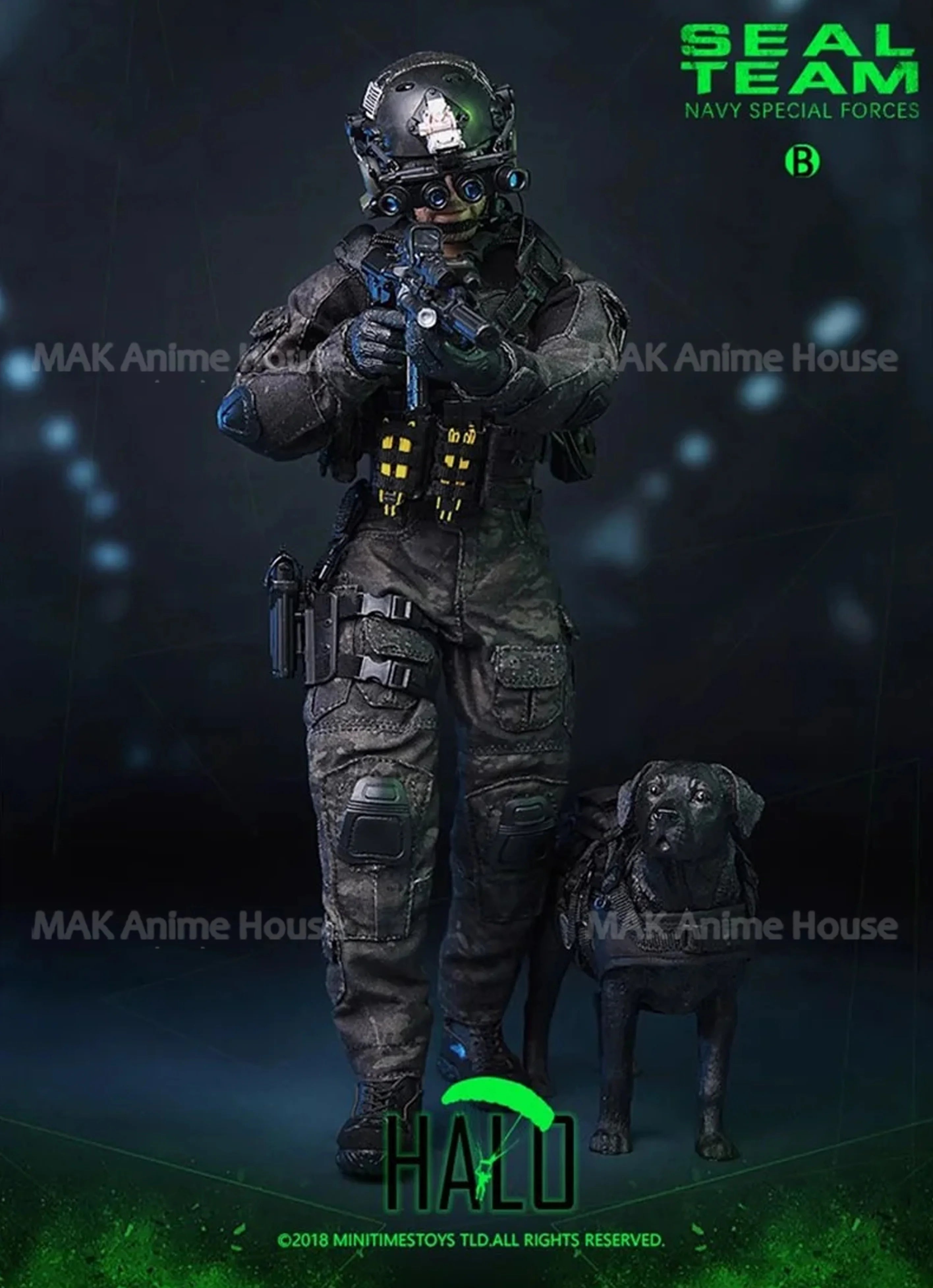 mini times toys M013 1/6 US SEAL Team Navy Special Forces Halo Soldier Figure with Dog Full Set Toy 12'' Male Action Figurine