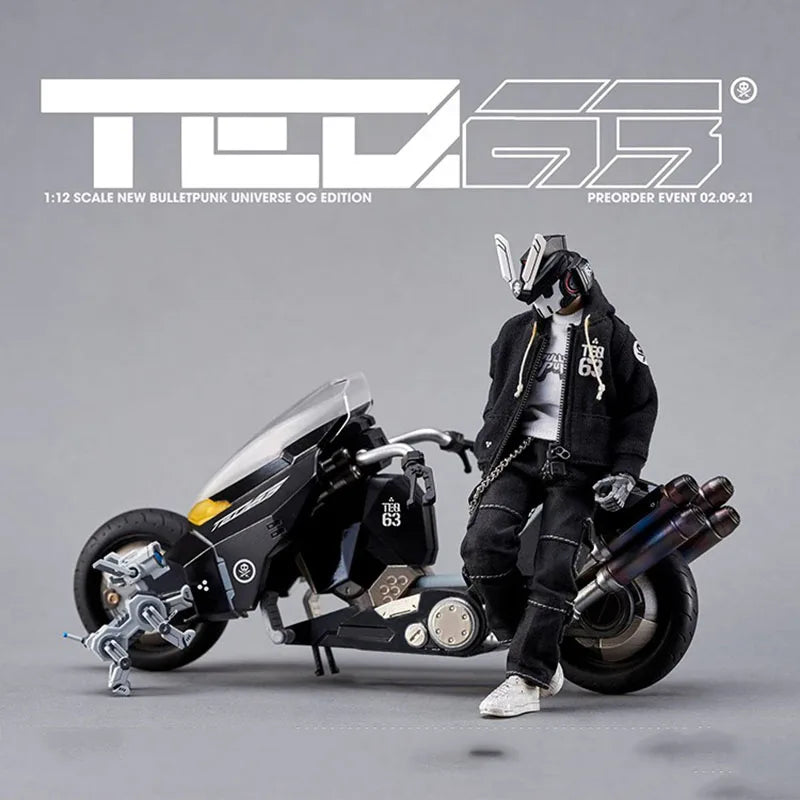 Devil toys Quiccs 1/12 Scale Mini TEQ63 SRCH K9 Dog Motorcycle with Movable Action Figure Set Model for Fans Holiday Gifts
