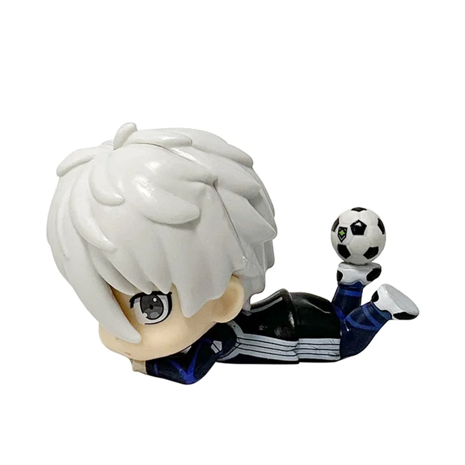 NEW Blue Lock Kawaii Nagi Yisagi Isagi Yoichi Sitting Action Figure Doll Tabletop Model Anime Peripheral Creative Birthday Gift