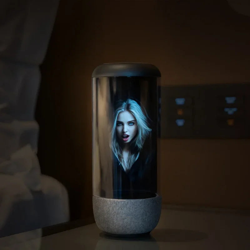 Cylinder 3D holographic projection interactive transparent display holographic 3D technology display