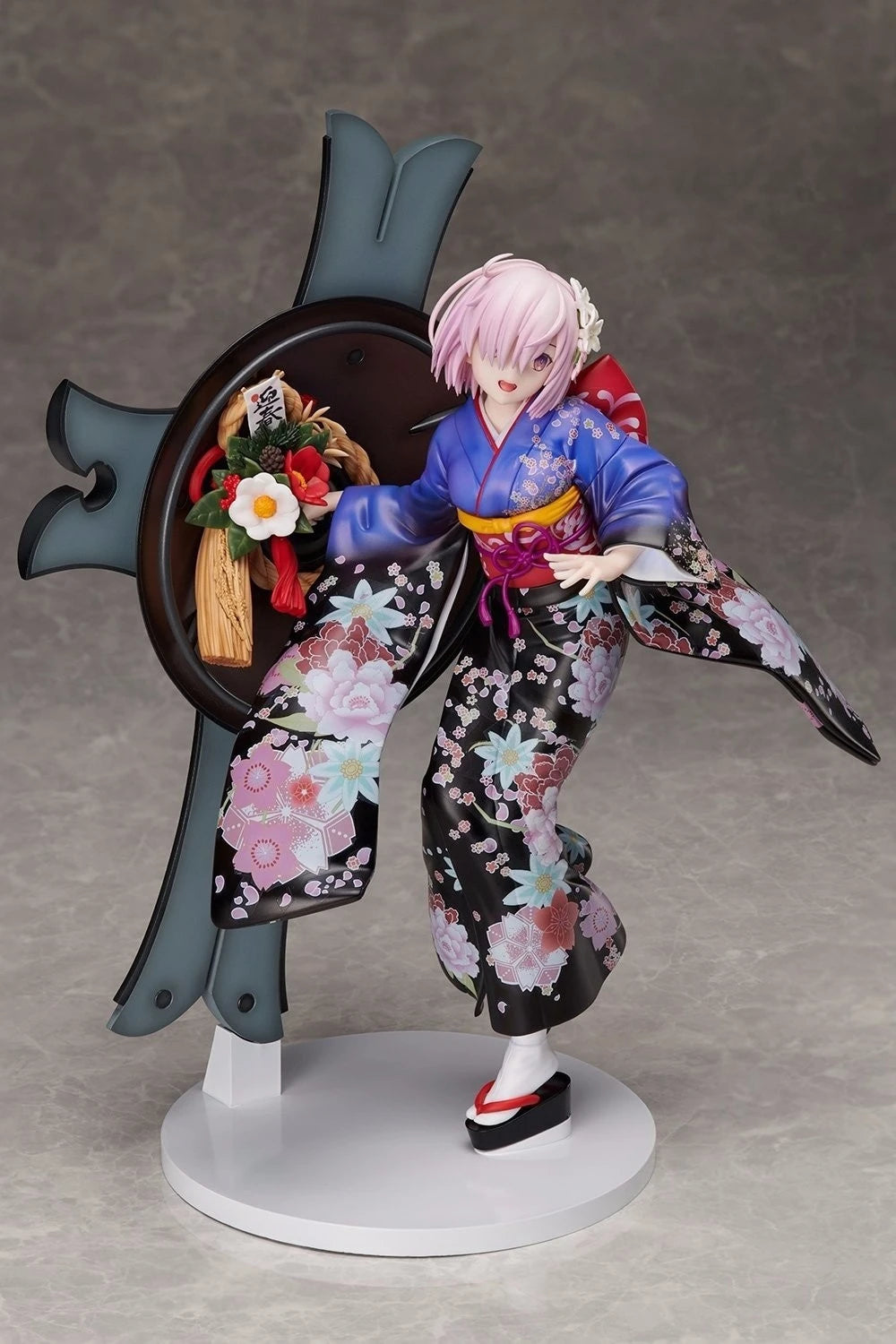 27CM Anime Fate/Grand Order Mash Kyrielight Figure 1/7 Grand New Year Kimono Dress Up Model Toy Gift Collection Action Figure