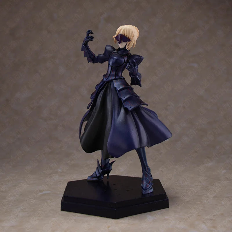 Fate Stay Night Grand Order Anime-Figur – 18 cm, Artoria Pendragon Saber Alter Black Cherry Armor, PVC-Action-Sammelspielzeug, Geschenk