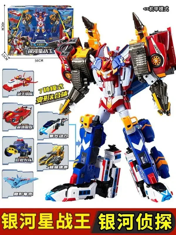 Tobot V Galaxy Detectives Master V Ultimate 6 IN 1 Combiner Robot Toy Car Plane Action Figure ABS 39CM Transformation Model Gift