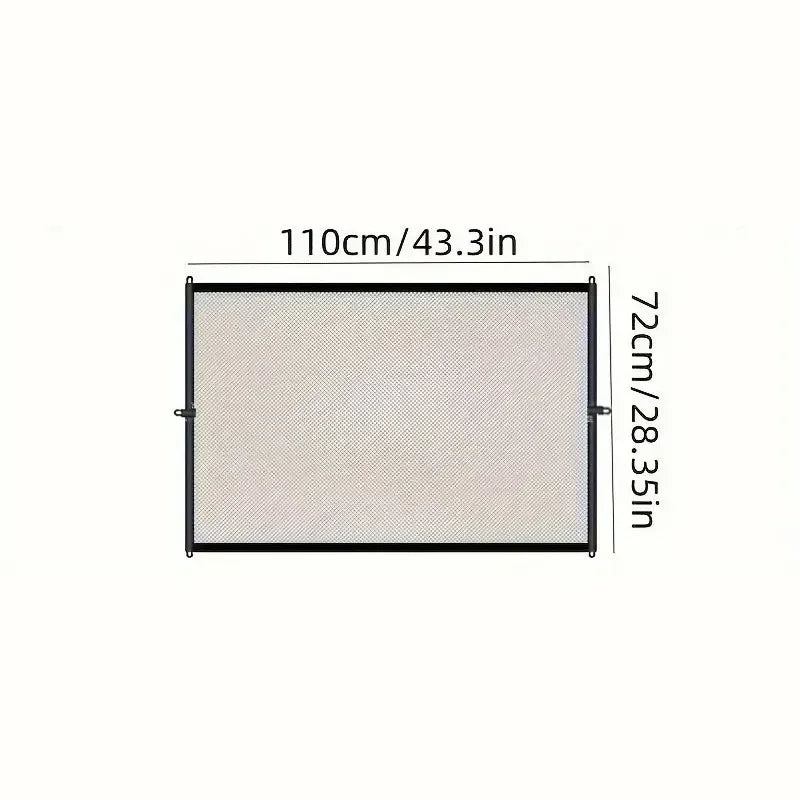 Heavy Duty Dog Barrier Fence with Hooks Insulated Net Foldable Breathable Mesh Mirror Door Pet Security Gate for Indoor Outdoor