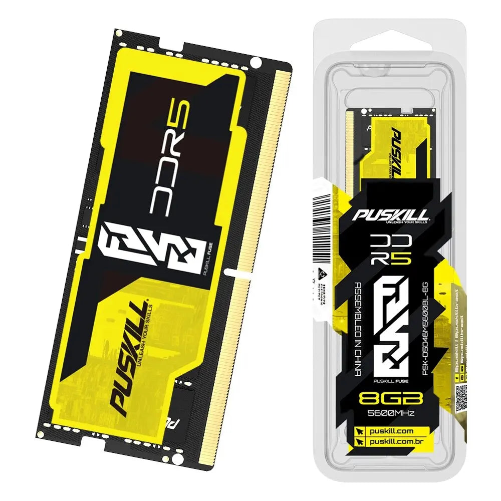 PUSKILL Memoria Ram DDR5 16GB 8GB 32GB 1.1V 262-Pin PC5 Notebook 4800MHz 5200MHz 5600MHz for Laptop SO-DIMM Memory