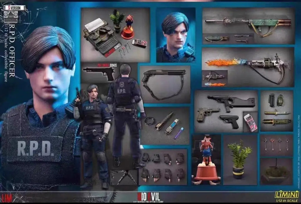 In-stock LIM TOYS Resident Evil Leon Kennedy 1/12 Action Figure Model Deluxe Reissue Collectible Gift