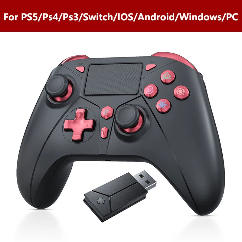 Controller For PS5 Console Steam/PC Wireless Gamepad Game Control Handle Rocker 6-Axis Gyro 3 Level Vibration W/ Turbo Touchpad