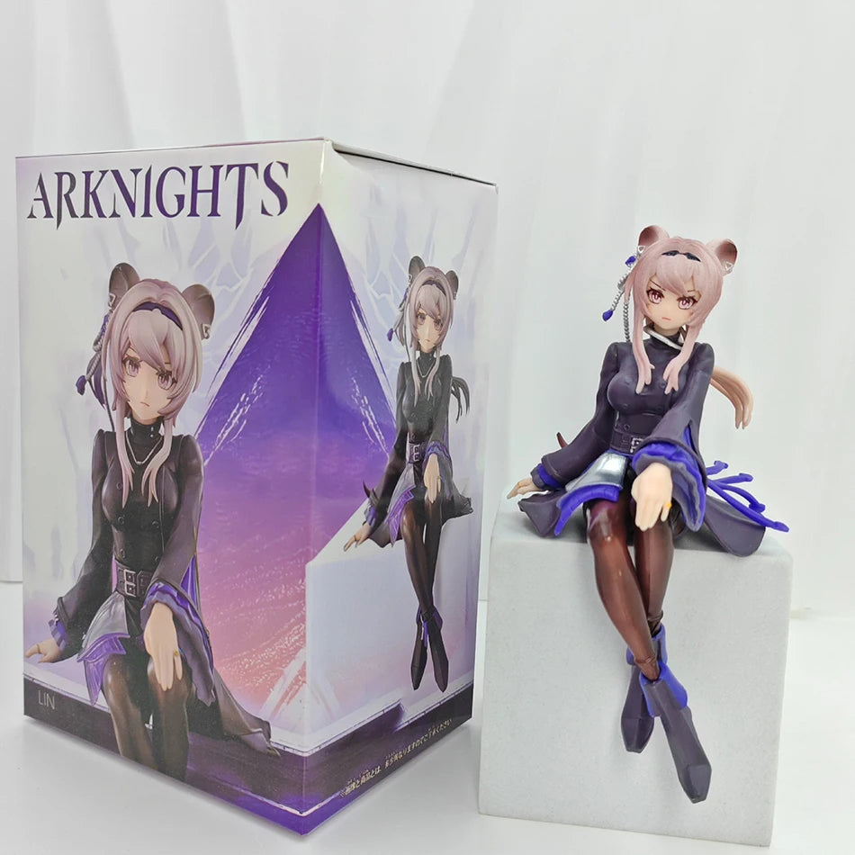 Game Arknights Lin 15cm Figure Sitting Noodle Stopper Anime Figure Action Figurine Model Collectible Ornaments Decoration Gift