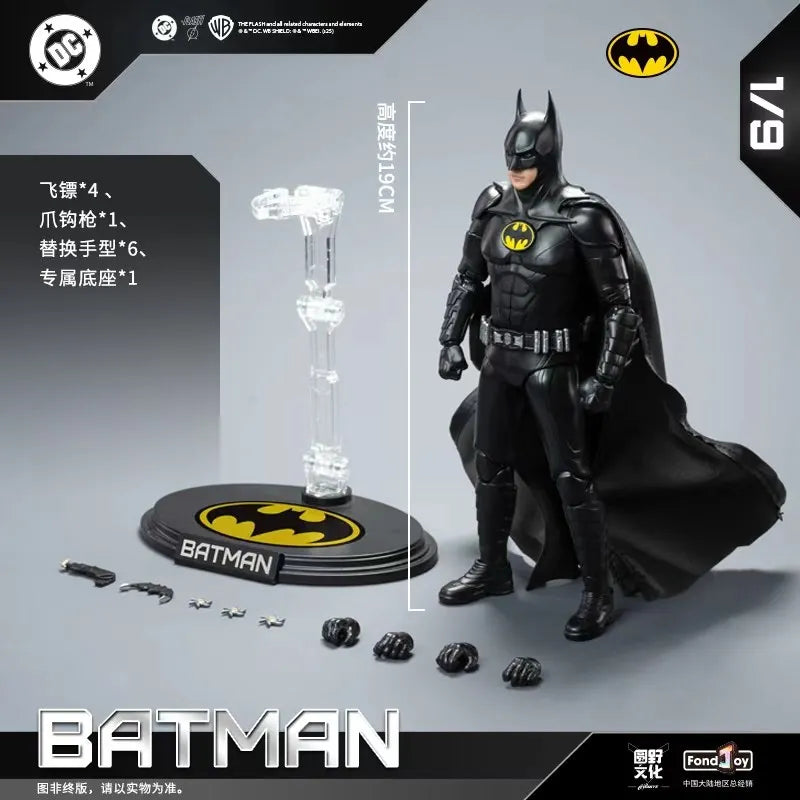 Original Fondjoy Black Superman 2.0 Figure Dc Zack Snyder'S Justice League Figures 1/9 Super Man Pvc Model Doll Joint Movable