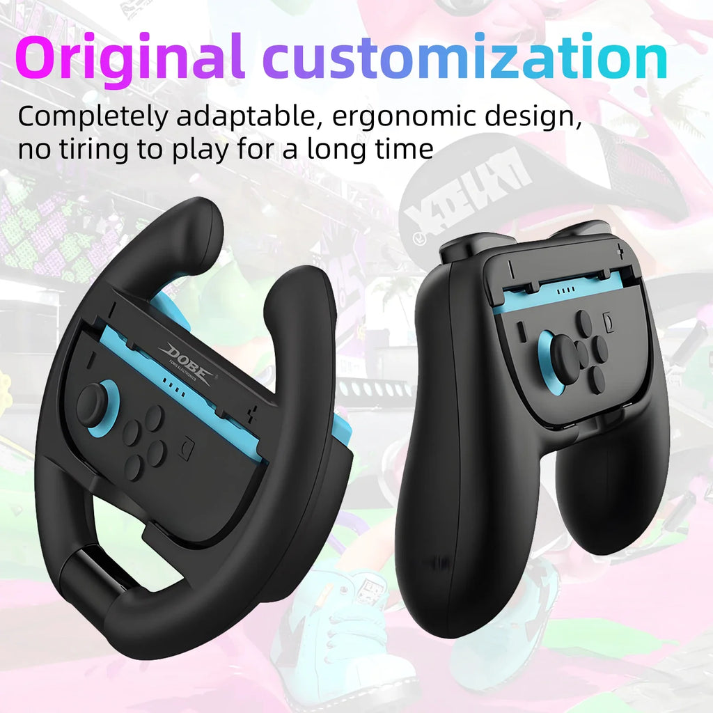2PCS Game Steering Wheel for Nintendo Switch 2 JoyCon Controller Racing Wheel Hand Grip for Switch2 Kart Games Accessories
