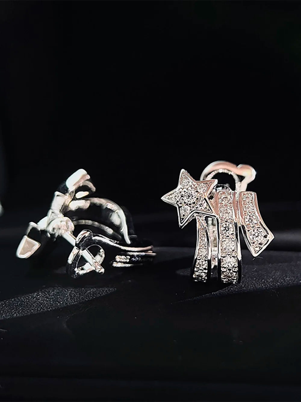 Custom Real Platinum PT950 Clip Earrings Women Engagement Anniversary Wedding Earrings Moissanite Diamond Earrings Shooting Star