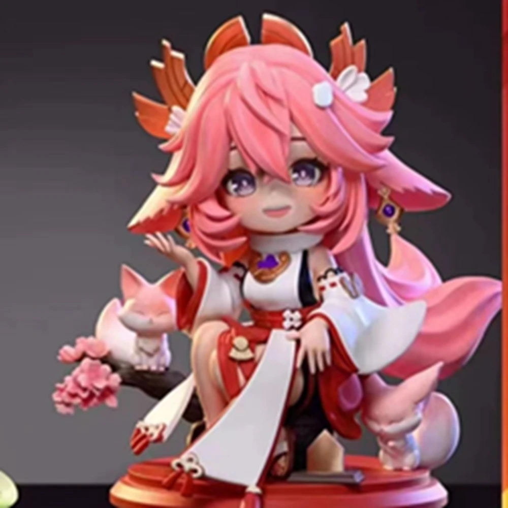 16CM Anime Game Genshin Yae Miko Figure Q version cute model toy gift collection Action Figure PVC Doll