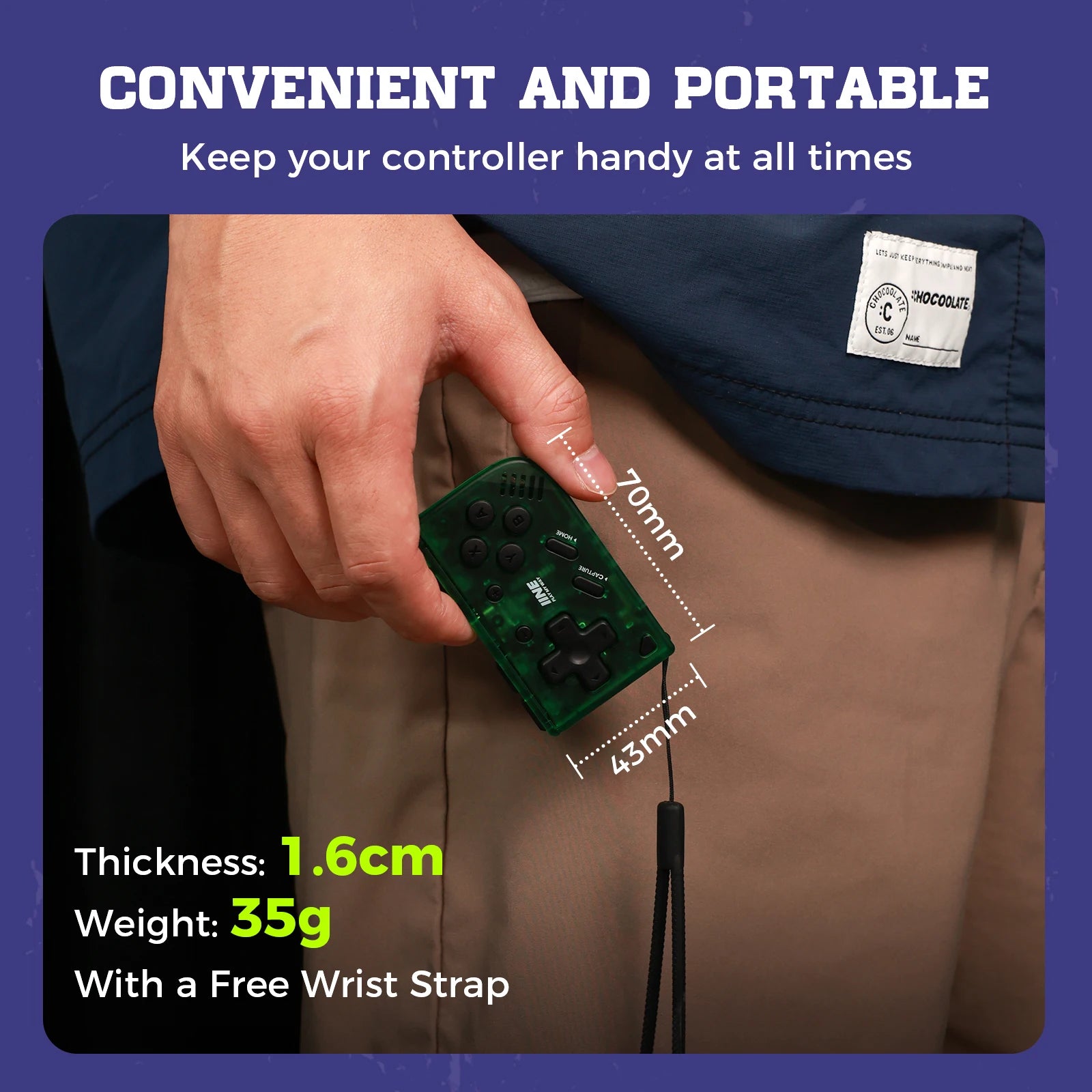 IINE Mini Retro Ananke Controller/ Turbo function & Interchangeable joystick and D-pad & Multi-platform controller & ZL and ZR B