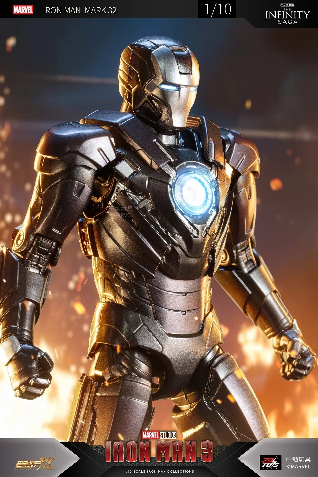 In Stock MZD Toys Iron Man Mark31 Mark32 Mark34 1/10 Movable Action Figure Marvel Collectible Statue Toy For Marvel Fans Boys